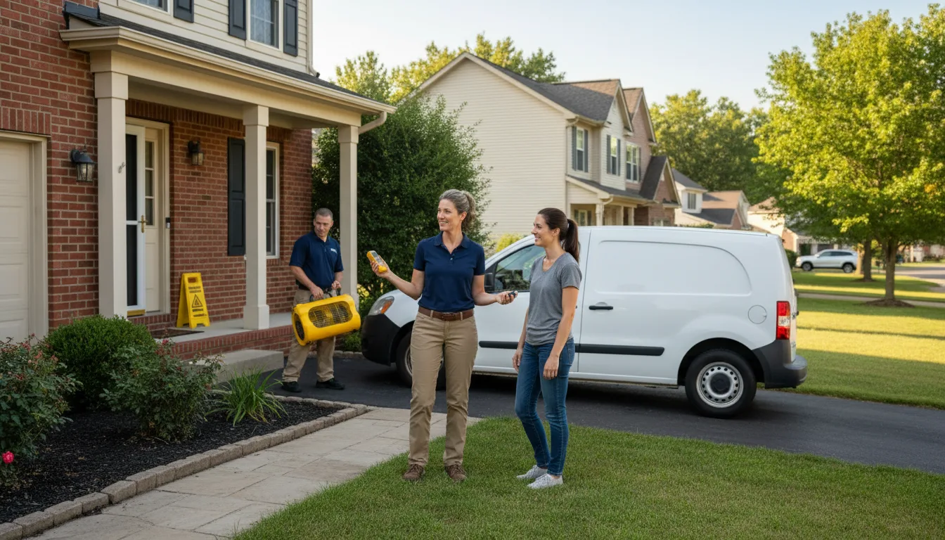 Residential water damage restoration in West Elizabeth, PA